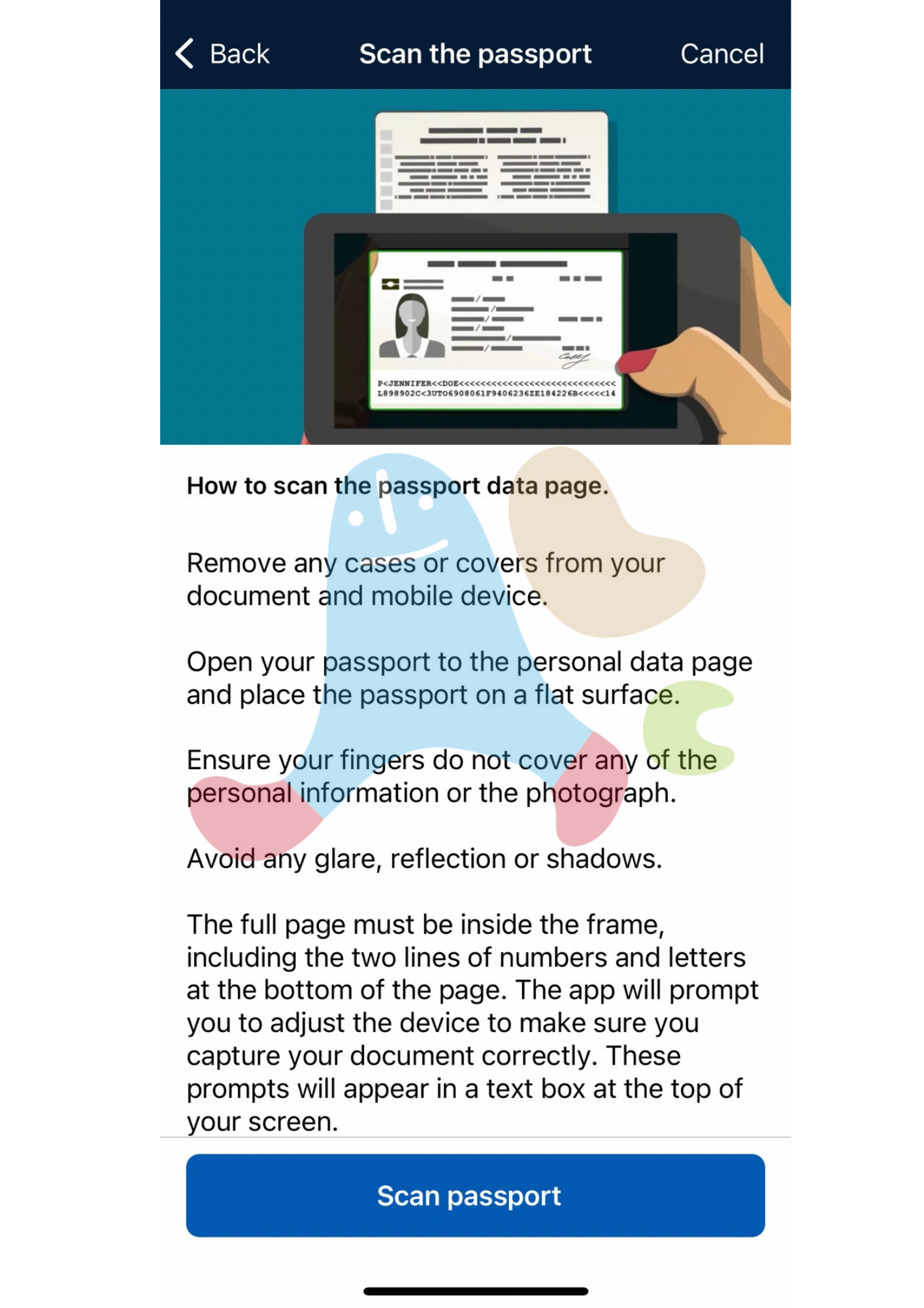 澳洲旅遊簽證AustraliaETA app-掃描護照內頁說明